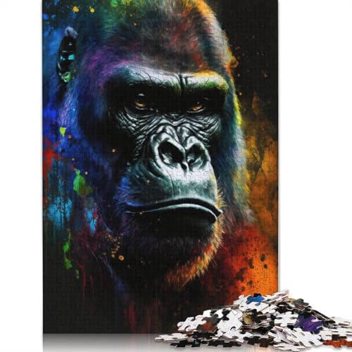 Puzzle 1000 Teile für Erwachsene, Graffiti-Gorilla-Puzzle für Erwachsene, Holzpuzzle, herausfordernd, Aber lustig und humorvoll, 75 x 50 cm von LiJianXXXB