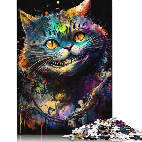 Puzzle 1000 Teile für Erwachsene, Graffiti-Katzen-Puzzle, Holzpuzzle für Erwachsene, anspruchsvolles Spiel, 75 x 50 cm von LiJianXXXB