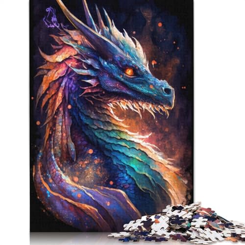 Puzzle 1000 Teile für Erwachsene, Graffiti-Puzzle mit fliegendem Drachen, Puzzle für Erwachsene, Holzpuzzle, Spielzeug, Denkspiel, 75 x 50 cm von LiJianXXXB