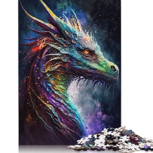 Puzzle 1000 Teile für Erwachsene, Graffiti-Puzzle mit fliegendem Drachen, Puzzle für Erwachsene, Kartonpuzzle, Spielzeug, Denkspiel, 38 x 26 cm von LiJianXXXB