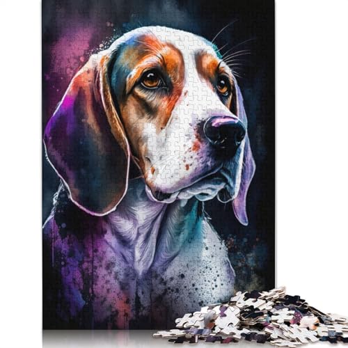 Puzzle 1000 Teile für Erwachsene, Graffiti-Tier, Beagle, Puzzles für Erwachsene, Holzpuzzle, Spielzeug, Denkspiel, 75 x 50 cm von LiJianXXXB