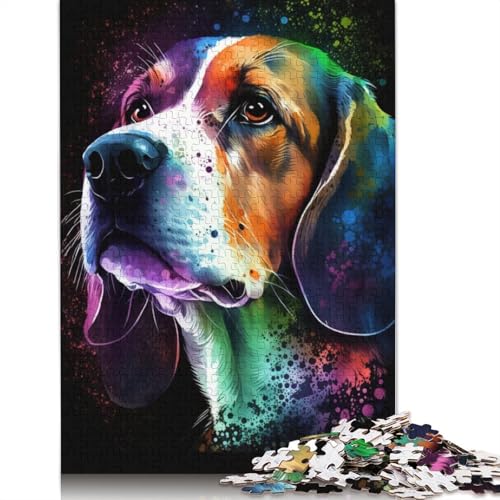 Puzzle 1000 Teile für Erwachsene, Graffiti-Tier, Beagle, Puzzles für Erwachsene, Holzpuzzle, Spielzeug, Denkspiel, 75 x 50 cm von LiJianXXXB