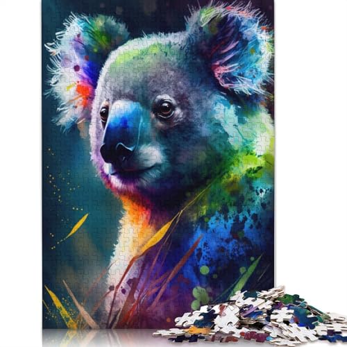 Puzzle 1000 Teile für Erwachsene, Graffiti-Tier, Koala, Puzzle für Erwachsene, Kartonpuzzle, Spielzeug, Denkspiel, 38 x 26 cm von LiJianXXXB