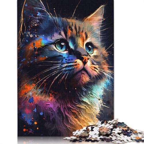 Puzzle 1000 Teile für Erwachsene, Graffiti-Tierkätzchen, Puzzles für Erwachsene, Kartonpuzzle, Spielzeug, Denkspiel, 38 x 26 cm von LiJianXXXB