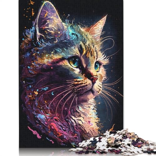 Puzzle 1000 Teile für Erwachsene, Graffiti-Tierkätzchen, Puzzles für Erwachsene, Kartonpuzzle, Spielzeug, Denkspiel, 38 x 26 cm von LiJianXXXB