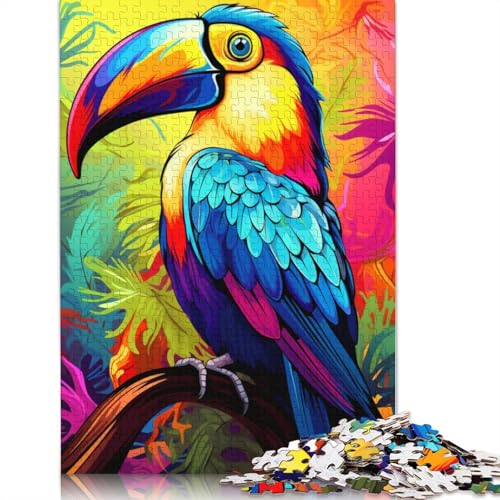 Puzzle 1000 Teile für Erwachsene, Malen, buntes Tukan-Puzzle für Erwachsene, Karton-Puzzle-Spielzeug, Wanddekoration, Größe 38 x 26 cm von LiJianXXXB