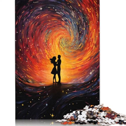 Puzzle 1000 Teile für Erwachsene, Paar unter dem Sternenhimmel, Puzzle für Erwachsene, Holzpuzzle, Spielzeug, Wanddekoration, Größe 75 x 50 cm von LiJianXXXB