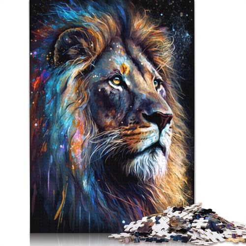 Puzzle 1000 Teile für Erwachsene, Puzzle Cosmic Lion Graffiti, Puzzle für Erwachsene, Holzpuzzle, anspruchsvolles Spiel, 75 x 50 cm von LiJianXXXB