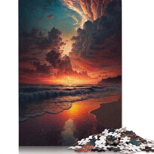 Puzzle 1000 Teile für Erwachsene, Schöner Sonnenuntergang, Puzzle für Erwachsene, Papppuzzle, anspruchsvolles Spiel, 38 x 26 cm von LiJianXXXB