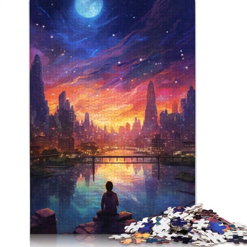 Puzzle 1000 Teile für Erwachsene, Schönes und spektakuläres Stadtpuzzle für Kinder, Holzpuzzle, Heimdekoration, Größe 75 x 50 cm von LiJianXXXB