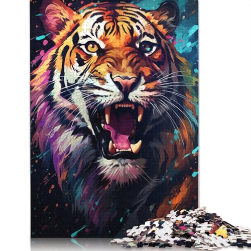 Puzzle 1000 Teile für Erwachsene, Sternenhimmel-Malerei, Tiger-Puzzle für Erwachsene, Holzpuzzle, Spielzeug, Wanddekoration, Größe 75 x 50 cm von LiJianXXXB