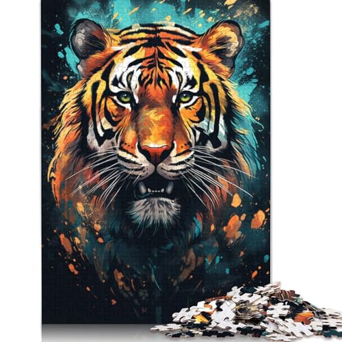 Puzzle 1000 Teile für Erwachsene, Sternenhimmel-Malerei, Tiger-Puzzle für Erwachsene, Holzpuzzle, Spielzeug, Wanddekoration, Größe 75 x 50 cm von LiJianXXXB