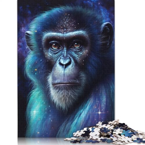 Puzzle 1000 Teile für Erwachsene, Tier-Galaxie, AFFE, Puzzle für Erwachsene, Papppuzzle für Familienspaß und Spieleabend, Größe: 38 x 26 cm von LiJianXXXB