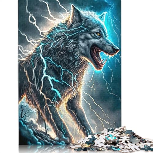 Puzzle 1000 Teile für Erwachsene, Tierkunst, Wolf-Puzzle für Erwachsene, Kartonpuzzle, anspruchsvolles Spiel, 38 x 26 cm von LiJianXXXB