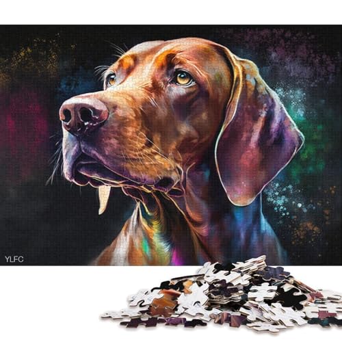 Puzzle 1000 Teile für Erwachsene, Vizsla-Hund, Puzzle für Erwachsene, Holzpuzzle, Spielzeug, Wanddekoration, 75 x 50 cm von LiJianXXXB