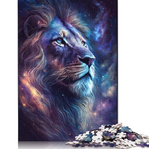 Puzzle 1000 Teile für Erwachsene, Weltraum-Löwe-Puzzle für Erwachsene, Papppuzzle, dekomprimierendes, intellektuelles Lernspielzeug (Größe 38 x 26 cm) von LiJianXXXB