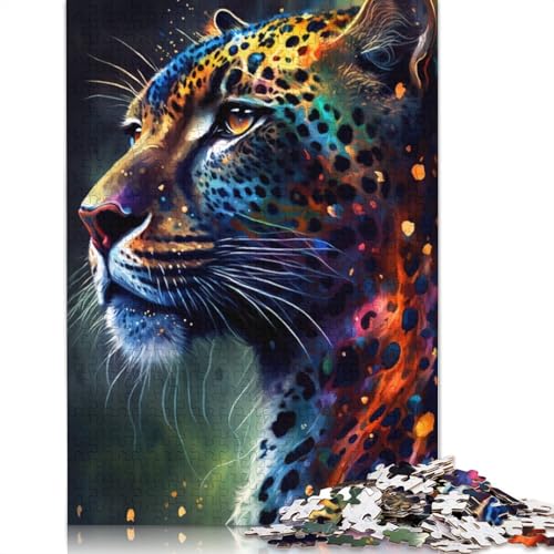 Puzzle 1000 Teile für Erwachsene, Wild Leopard Graffiti, Puzzles für Erwachsene, Kartonpuzzle, Spielzeug, Denkspiel, 38 x 26 cm von LiJianXXXB