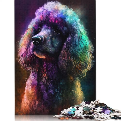 Puzzle 1000 Teile für Erwachsene, bunter Graffiti-Pudel, Puzzle für Erwachsene, Kartonpuzzle, Spielzeug, Denkspiel, 38 x 26 cm von LiJianXXXB