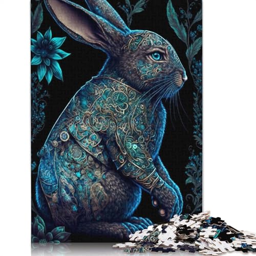 Puzzle 1000 Teile für Erwachsene, buntes Fantasie-Kaninchen-Puzzle, Kartonpuzzle, Puzzle für Erwachsene, Geschenke, 38 x 26 cm von LiJianXXXB