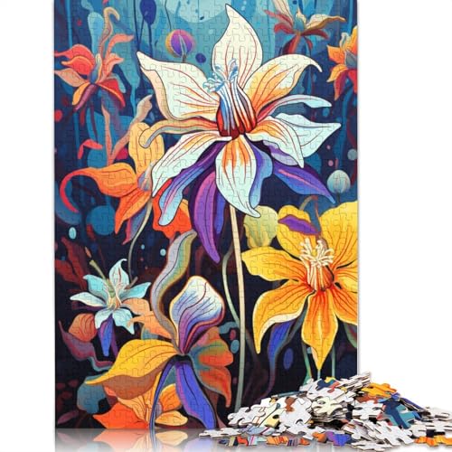 Puzzle 1000 Teile für Erwachsene, buntes psychedelisches Blumen-Puzzle für Erwachsene, Karton-Puzzle-Spielzeug, Wanddekoration, Größe 38 x 26 cm von LiJianXXXB