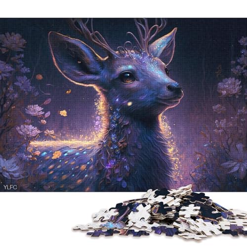 Puzzle 1000 Teile für Erwachsene, magisches Tier, Hirsch, Puzzle für Erwachsene, Kartonpuzzle, anspruchsvolles Spiel, 38 x 26 cm von LiJianXXXB