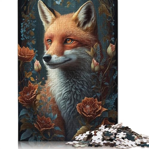 Puzzle 1000 Teile für Erwachsene, süßes Kunst-Fuchs-Puzzle, Kartonpuzzle, tolles Geschenk für Erwachsene, 38 x 26 cm von LiJianXXXB