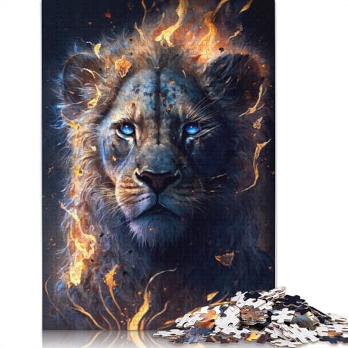 Puzzle 1000 Teile für Erwachsene Baby Feuer Tier Löwe Puzzle für Kinder Kartonpuzzle Lernspiele für Erwachsene und Kinder Größe: 38x26cm von LiJianXXXB