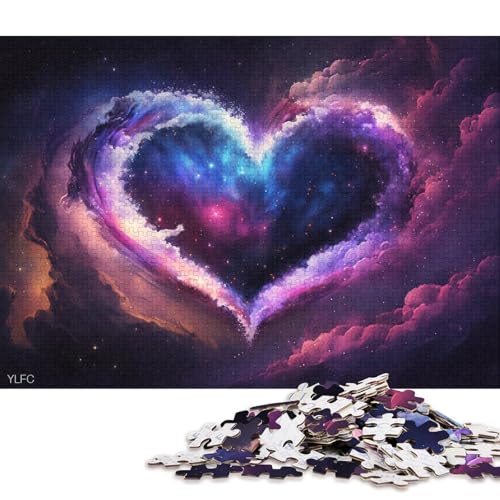 Puzzle 1000 Teile für Erwachsene und Kinder, kosmisches Liebesform-Puzzle für Erwachsene, Holzpuzzle, interessantes Puzzle zur Stressreduzierung, 75 x 50 cm von LiJianXXXB