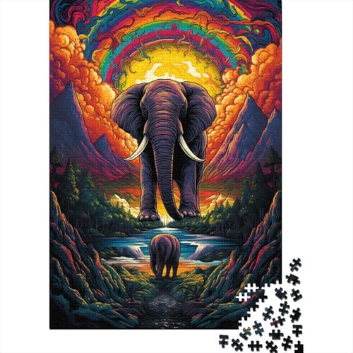 Puzzle 1000 Teile für Erwachsene und Kinder von Colorful Psychedelic Duck Animal Puzzles für Erwachsene Holzpuzzle Tolles Geschenk für Erwachsene und Kinder 50x75 cm von LiJianXXXB