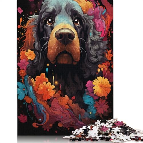 Puzzle 1000 Teile für Erwachsene und Kinder von Colorful Psychedelic Poodle Butterfly Puzzles für Erwachsene Holzpuzzle Dekomprimierendes intellektuelles Lernspielzeug Größe 75x50cm von LiJianXXXB