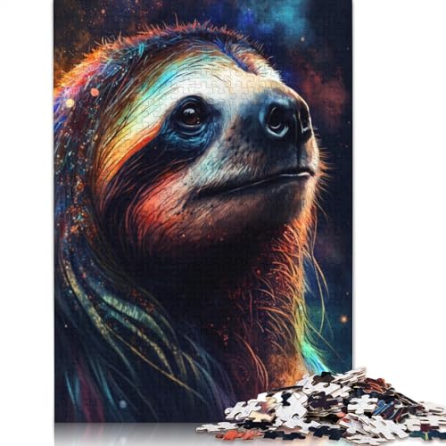 Puzzle 1000 Teile für Erwachsene und Kinder von Faultier-Tier-Graffiti, Puzzle für Erwachsene, Kartonpuzzle, gutes Geschenk für Erwachsene und Kinder, 38 x 26 cm von LiJianXXXB