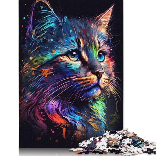 Puzzle 1000 Teile für Erwachsene und Kinder von Graffiti Animal Kittens Puzzle für Erwachsene Holzpuzzle Tolles Geschenk für Erwachsene und Kinder 75x50cm von LiJianXXXB