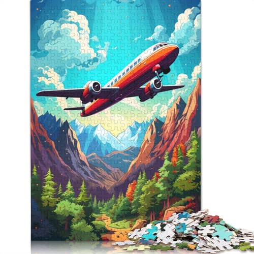 Puzzle 1000 Teile für Erwachsene und Kinder zum Ausmalen, Flugzeug-Puzzle für Erwachsene, Holzpuzzle, zum Entspannen, geistiges Lernspielzeug, Größe 75 x 50 cm von LiJianXXXB