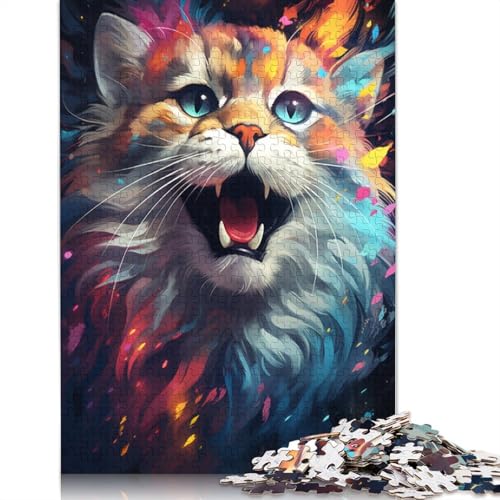 Puzzle 1000 Teile für Erwachsene und Kinder zum Ausmalen, süßes Katzen-Puzzle für Erwachsene, Holzpuzzle, entspannendes geistiges Lernspielzeug, Größe 75 x 50 cm von LiJianXXXB