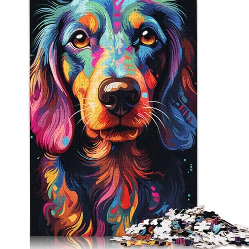 Puzzle 1000 Teile für Erwachsene und Kinder zum Ausmalen von bunten Dackel-Puzzles für Erwachsene, Kartonpuzzle, zum Entspannen, geistiges Lernspielzeug, Größe 38 x 26 cm von LiJianXXXB