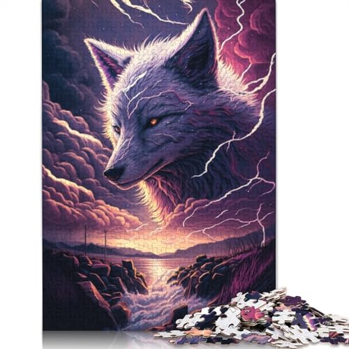 Puzzle Art Fantasy Weißer Fuchs, 1000-teiliges Puzzle für Erwachsene, Papppuzzle für Erwachsene und Kinder ab 12 Jahren, Spielzeug, Denkspiel, Größe: 38 x 26 cm von LiJianXXXB