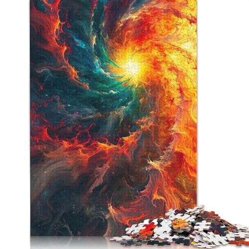 Puzzle Bunte Explosionsgalaxie, 1000-teiliges Puzzle aus Karton für Erwachsene und Kinder ab 12 Jahren, lustige Puzzles für die ganze Familie, 38 x 26 cm von LiJianXXXB