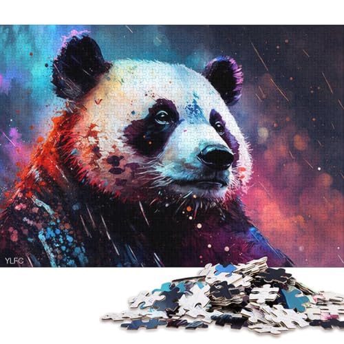 Puzzle Bunter Panda 1000 Teile Puzzle Spielzeug Kartonpuzzle Geeignet für Kinder ab 12 Jahren Tolles Geschenk für Erwachsene 38x26cm von LiJianXXXB