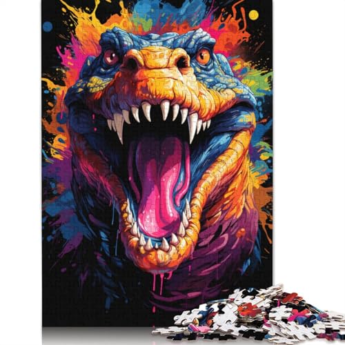 Puzzle Buntes Fantasie-Krokodil, 1000-teiliges Puzzle, Holzpuzzle für Erwachsene und Kinder ab 12 Jahren, Weihnachtspuzzlegeschenke für Frauen, Größe 75 x 50 cm von LiJianXXXB