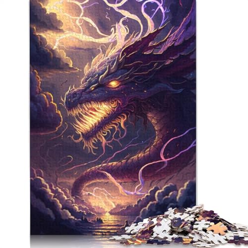 Puzzle Chinesische Drachenfantasie, 1000 Teile, Puzzle für Erwachsene, Holzpuzzle für Erwachsene und Kinder ab 12 Jahren, Spielzeug, Denkspiel, Größe: 75 x 50 cm von LiJianXXXB