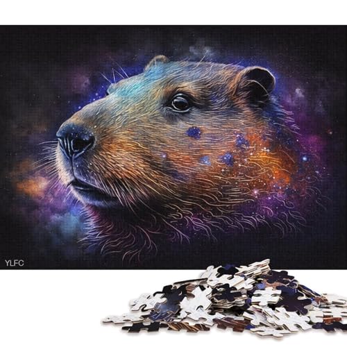 Puzzle Cosmic Galaxy Kapybara, 1000-teiliges Puzzle, Holzpuzzle für Erwachsene und Kinder, Entspannungspuzzlespiele (Größe 75 * 50 cm) von LiJianXXXB