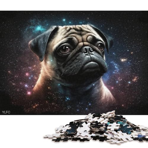 Puzzle Cosmic Pug 1000 Teile Puzzle Spielzeug Holzpuzzle Geeignet für Kinder ab 12 Jahren Tolles Geschenk für Erwachsene 75x50cm von LiJianXXXB