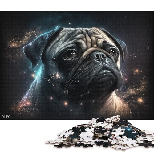 Puzzle Cosmic Pug 1000 Teile Puzzle Spielzeug Kartonpuzzle Geeignet für Kinder ab 12 Jahren Tolles Geschenk für Erwachsene 38x26cm von LiJianXXXB