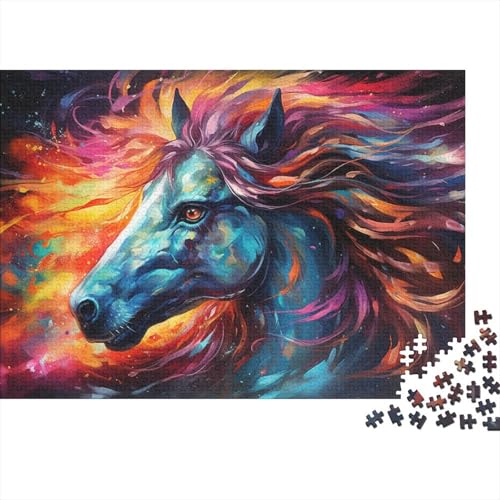 Puzzle Fantasie Bunter Sternenhimmel Pferd Puzzle für Erwachsene 1000 Teile Holzpuzzle für Erwachsene und Kinder ab 12 Jahren Lernspiel 50x75cm von LiJianXXXB