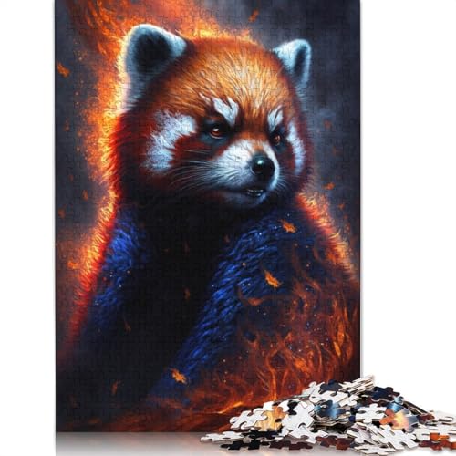 Puzzle Feuertier Roter Panda 1000 Teile Puzzle für Erwachsene Kartonpuzzle für Erwachsene und Kinder ab 12 Jahren Spielzeug Denkspiel Größe: 38x26cm von LiJianXXXB