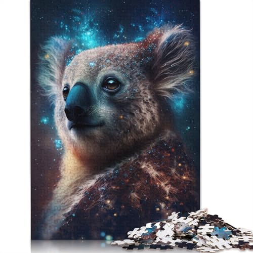 Puzzle Galaxy Animal Koala 1000-teiliges Puzzle für Erwachsene, Holzpuzzle für Erwachsene und Kinder ab 12 Jahren, Spielzeug, Denkspiel, Größe: 75 x 50 cm von LiJianXXXB