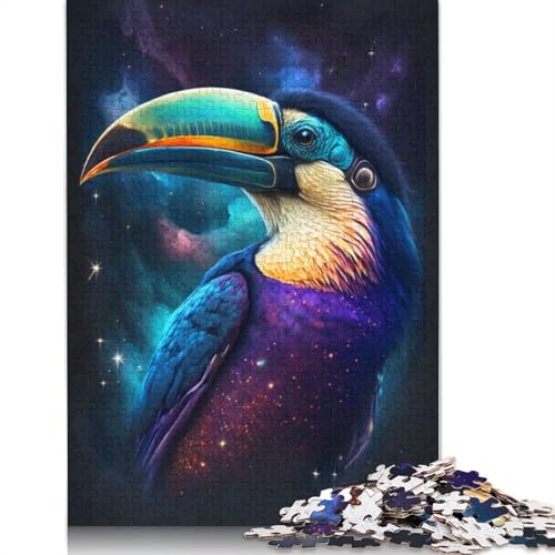 Puzzle Galaxy Fantasy Toucan 1000-teiliges Puzzle für Erwachsene, Holzpuzzle für Erwachsene und Kinder ab 12 Jahren, Spielzeug, Denkspiel, Größe: 75 x 50 cm von LiJianXXXB