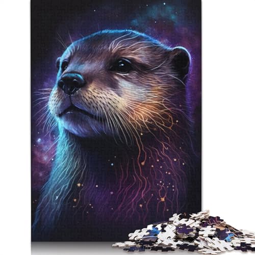 Puzzle Galaxy Otter, 1000 Teile, Puzzle für Erwachsene, Holzpuzzle für Erwachsene und Kinder ab 12 Jahren, Spielzeug, Denkspiel, Größe: 75 x 50 cm von LiJianXXXB