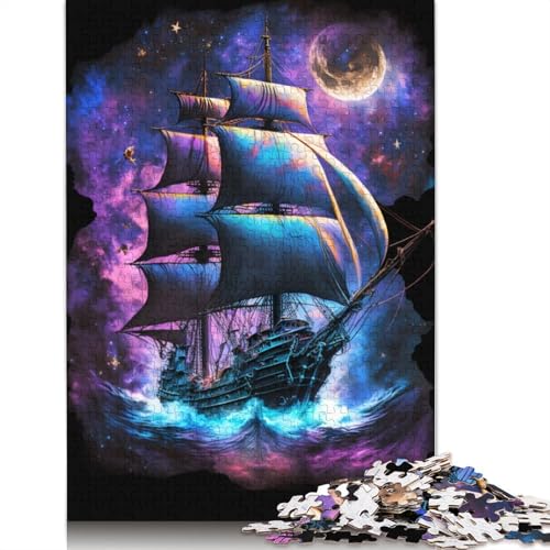 Puzzle Galaxy Piratenschiff, 1000-teiliges Puzzle für Erwachsene, Holzpuzzle für Erwachsene und Kinder ab 12 Jahren, Spielzeug, Denkspiel, Größe: 75 x 50 cm von LiJianXXXB