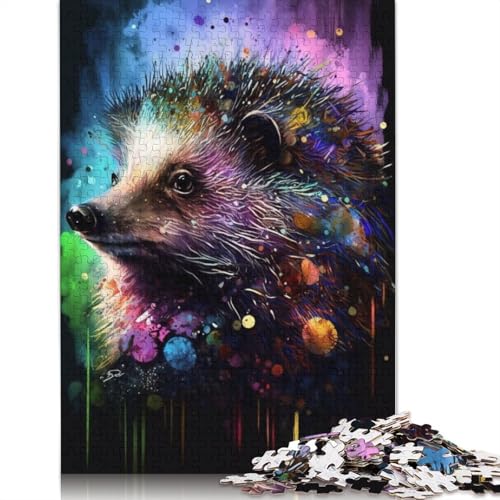 Puzzle Igel-Graffiti, 1000 Teile, Holzpuzzle für Erwachsene und Kinder, tolles Geschenk für Erwachsene, 75 x 50 cm von LiJianXXXB